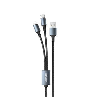Câble USB Dudao 2en1 pour charger USB-A - USB-C / Lightning 6A 1,2m noir 