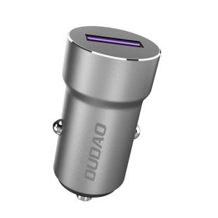 Dudao chargeur de voiture USB rapide pour prise allume-cigare 5 A 22,5 W Charge rapide 3.0 VOOC gris 