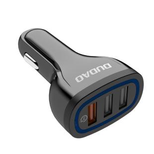 Dudao Chargeur de voiture universel 3x USB Charge rapide 3.0 QC3.0 2,4A 18W noir
