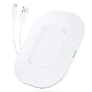 Chargeur sans fil Choetech Qi 15W + câble USB - USB Type C 1m blanc 
