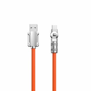 Câble coudé USB - USB C 120W rotation 180° Dudao 120W 1m - orange