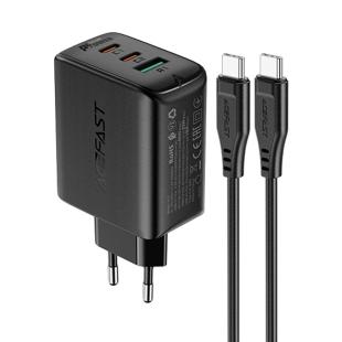 Chargeur mural Acefast 2in1 2x USB-C / USB-A 65W, PD, QC 3.0, AFC, FCP noir 