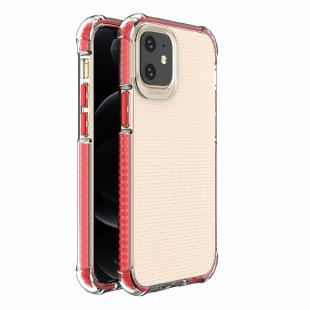 Spring Armor clear TPU gel rugged protective cover avec colorful frame pour iPhone 12 mini red