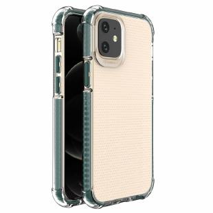 Spring Armor clear TPU gel rugged protective cover avec colorful frame pour iPhone 12 mini vert