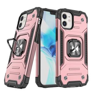 Housse hybride Ring Armor robuste + support magnétique pour iPhone 12 mini Rose