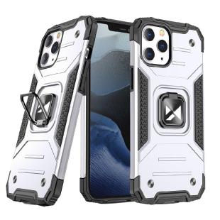 Housse hybride Ring Armor robuste + support magnétique pour iPhone 13 argent