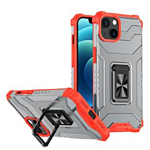 Crystal Ring Coque Kickstand résistante Rugged Cover pour iPhone 13 rouge