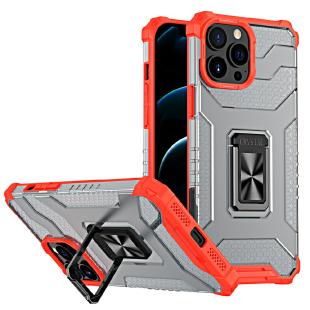 Crystal Ring Coque Kickstand résistante Rugged Cover pour iPhone 13 Pro rouge