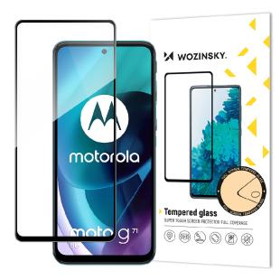 Wozinsky Verre trempé Colle complète Protecteur d'écran super résistant entièrement couvert avec cadre pour Motorola Moto G71 5G - Noir