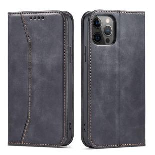 Magnet Fancy Coque pour iPhone 12 Pro Max Pouch Wallet Card Holder Noir