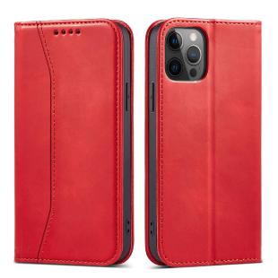 Magnet Fancy Coque pour iPhone 12 Pro Max Pouch Wallet Card Holder Rouge