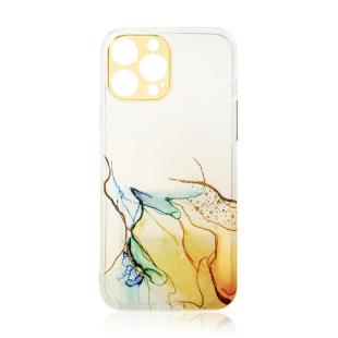 Coque en marbre pour iPhone 12 Gel Cover Orange Marble