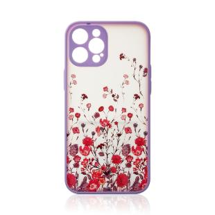 Coque design pour iPhone 13 Pro Violet fleuri