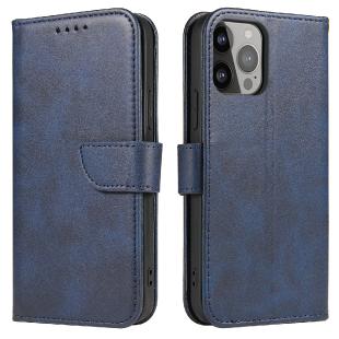 Étui portefeuille à rabat pour étui aimanté pour iPhone 15 Pro Max - Bleu