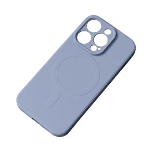 Coque en silicone compatible MagSafe pour iPhone 15 Silicone Coque - gris