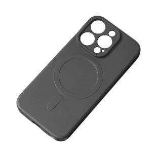 Coque en silicone compatible MagSafe pour coque en silicone pour iPhone 15 Plus - Noir