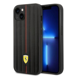 Ferrari Coque arrière rigide pour iPhone 14 Plus - Hot Stamp - Red Line - Noir