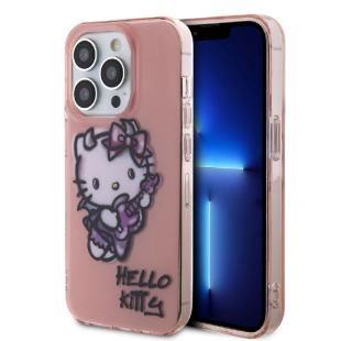 Hello Kitty Coque arrière pour iPhone 15 Pro Max - Graffiti Guitar - Rose