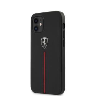 Ferrari Coque arrière pour Apple iPhone 12 Mini - Noir bande rouge