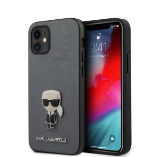 Karl Lagerfeld Coque arrière pour Apple iPhone 12 Mini - argent Embossed