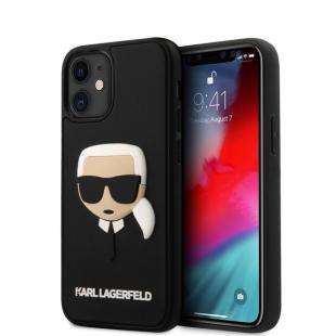 Karl Lagerfeld Coque arrière pour Apple iPhone 12 Mini - Noir 3D Rubber Head