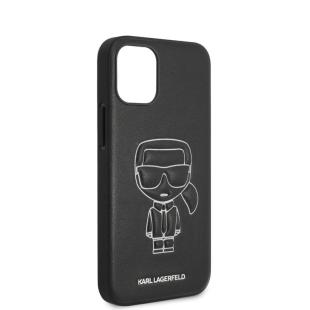 Karl Lagerfeld Coque arrière pour Apple iPhone 12 Mini - blanc Embossed