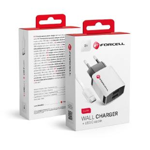CHARGEUR USB Type C AVEC câble DETACHABLE 2A Forcell