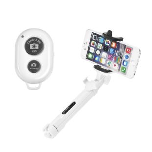Kit / perche selfie avec télécommande bluetooth tripod - blanc