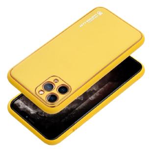Coque Leather Case en cuir pour iPhone 15 PRO MAX Jaune