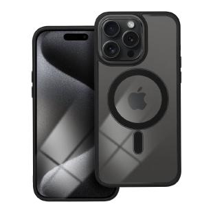 Coque bordure de couleur compatible avec MagSafe pour iPhone 15 PRO MAX noir
