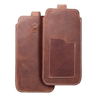 ROYAL Crazy Horse Poche pull-up universelle en Cuir Taille 2XL+haut Samsung pour S21 ULTRA/Huawei P Smart 2021/Xiaomi Redmi 12/OPPO A98 5G marron