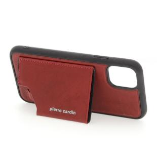 Pierre Cardin Etui pour Apple iPhone 11 - Rouge Coque arrière cuir véritable