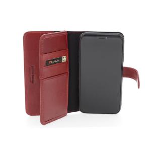 Pierre Cardin Etui pour Apple iPhone 11 - Rouge Book type housse cuir véritable