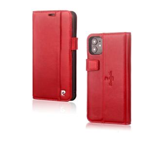 Pierre Cardin Coque Rouge iPhone 12 Mini - Etui Livre - Cuir Véritable