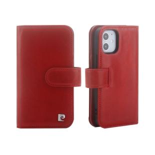 Pierre Cardin Etui pour Apple iPhone 12 Mini - rouge Book type housse - Cuir véritable