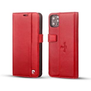 Pierre Cardin Etui pour Apple iPhone 12 Pro Max  - rouge Book type housse - Cuir véritable