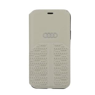 Audi Etui pour Apple iPhone 12 Mini - Beige Book type housse A6 Série - cuir véritable