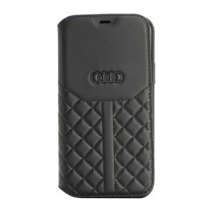 Audi Etui pour Apple iPhone 12 Mini - Noir Book type housse Q8 Série - cuir véritable