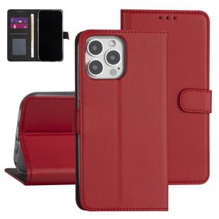 Etui pour iPhone 13 Pro Max - Rouge Porte-cartes Fermeture magnétique