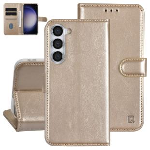 UNIQ Accessory Étui pour Samsung Galaxy S23 Plus - Porte-cartes pour 3 cartes - Fermeture magnétique -Or