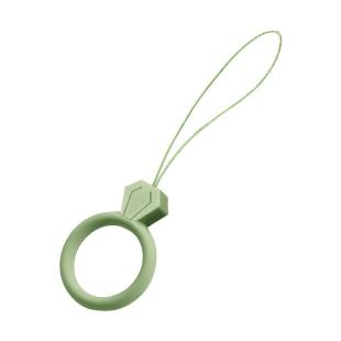 Lanière en silicone pour téléphone pendentif bague en diamant pour un doigt vert clair