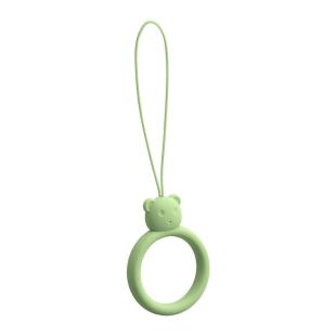 Une lanière en silicone pour téléphone anneau d'ours sur un doigt vert clair
