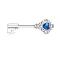 Piercing poitrine Opal Glitter Heart centré Filigree Vintage en acier chirurgical 316L   -  Bleu