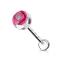 Piercing langue rose métallique encastrée dans une boule transparente en acier chirurgical 316L  Couleur : Rose