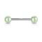 Piercing barbell boules acryliques à revêtement pailleté en acier chirurgical 316L  Couleur : Vert clair