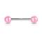 Piercing barbell boules acryliques à revêtement pailleté en acier chirurgical 316L  Couleur : Rose clair