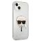 Karl Lagerfeld pour iPhone 13 mini 5,4 silver/silver hardCoque Glitter Karl`s Head