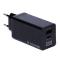 Chargeur GaN Wozinsky 65W avec ports USB, USB C prend en charge QC 3.0 PD noir 