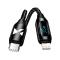 Câble USB-C - Lightning Wozinsky  avec écran LED 36W 2m - Noir