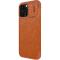Nillkin Qin Leather Pro Coque pour iPhone 14 Pro Max Camera Cover Holster Cover Flip Coque Marron